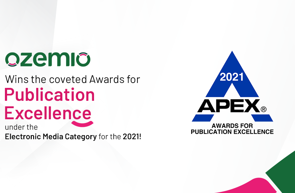 Ozemio wins the Apex Awards 2021 under the electronic media category!