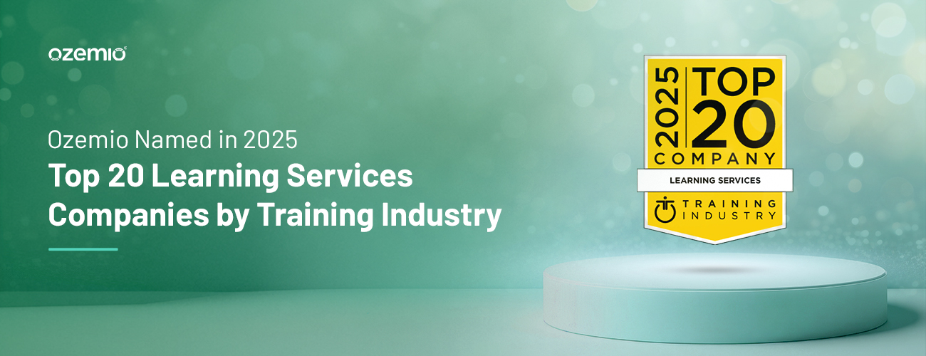 Ozemio Named in 2025 Top 20 Learning Services Companies by Training Industry banner